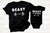 BEAST in training dad and son daughter bodybuilding matching shirt set - father's day - gym lifting daddy dad and son gift set