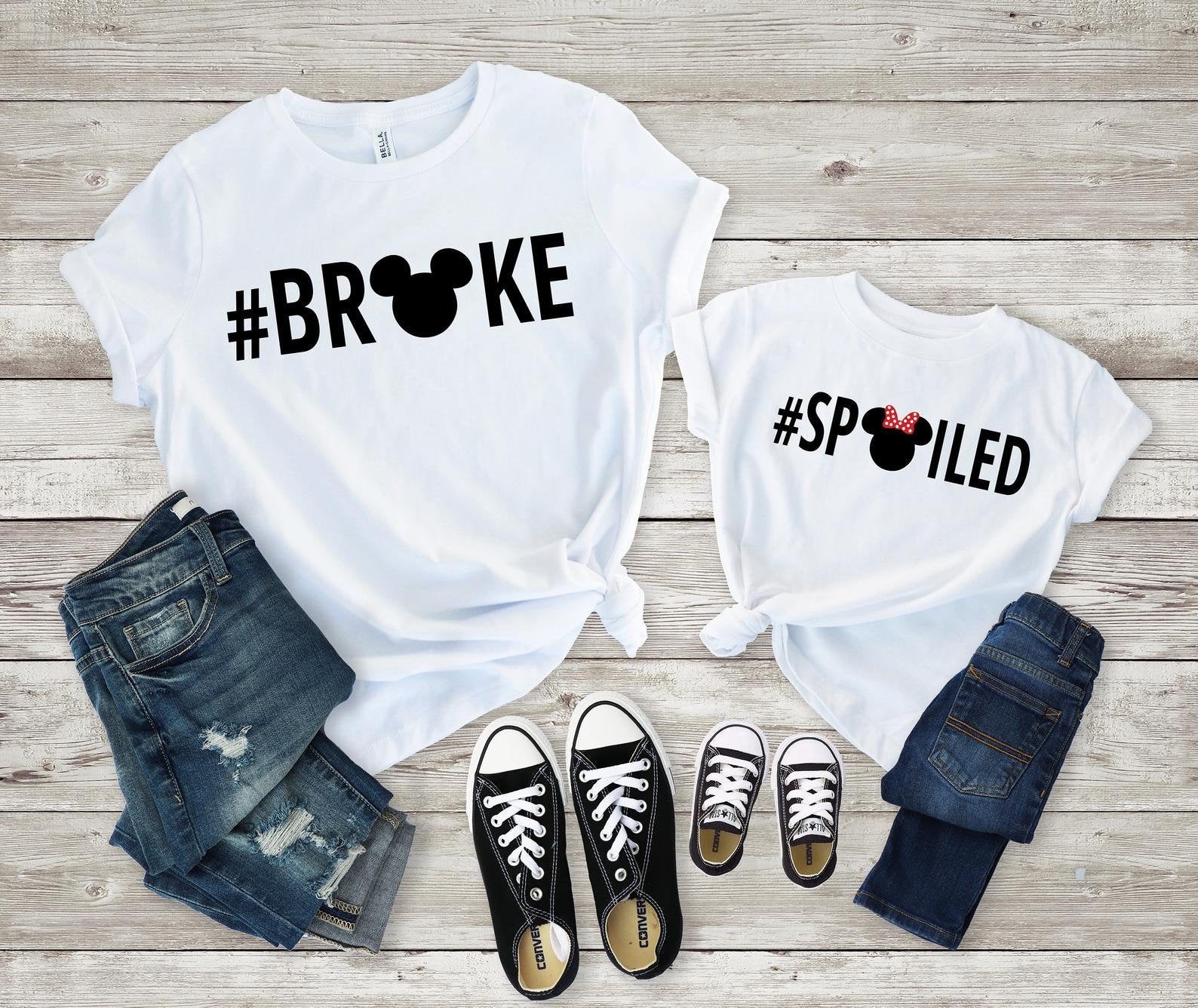UNISEX Broke & Spoiled Disney couple shirts Couples Disney shirts matc -  Farcal Prints