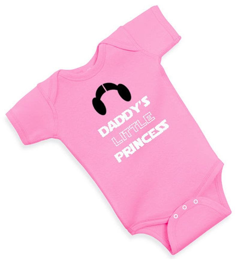 Daddy's little princess star wars one piece creeper GIRLY cute funny adorable bodysuit baby shower baby girl