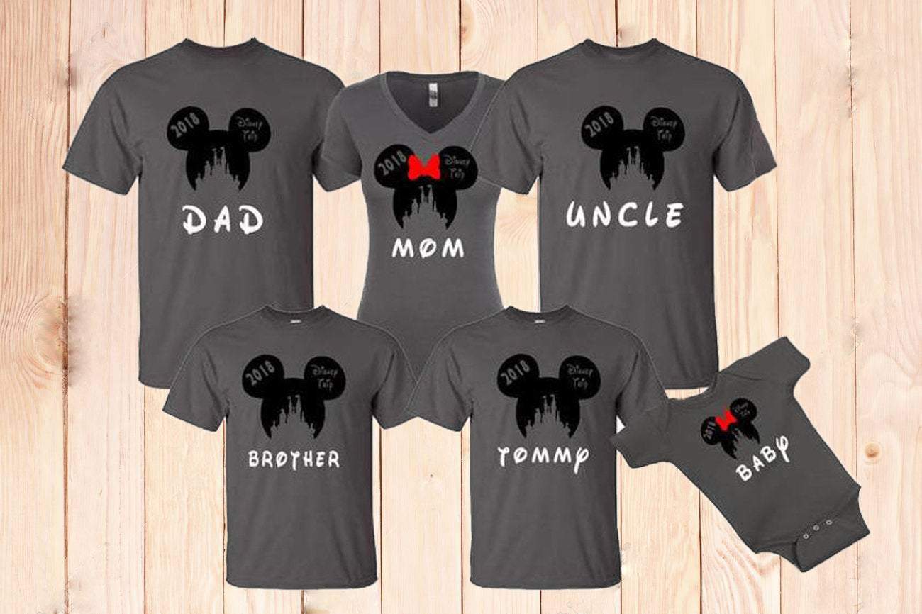DISNEY Mickey Minnie 2021 Disneyland Shirts Disneyworld family trip vacation Shirts GROUP matching shirts custom names Disney Trip Shirts