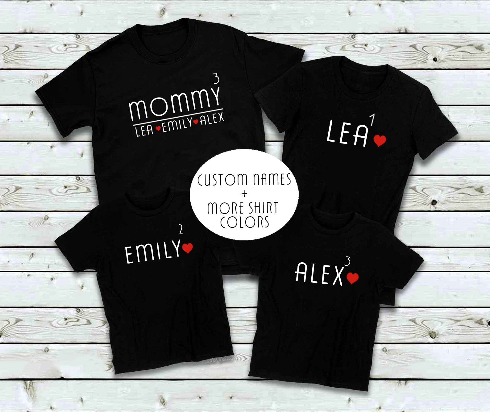 Customizable Mother's Day T-shirt MOMMY Custom Kids Name Shirt T-shirt Gift for Mom CHANGE NAMES Best Mothers Day Tshirt
