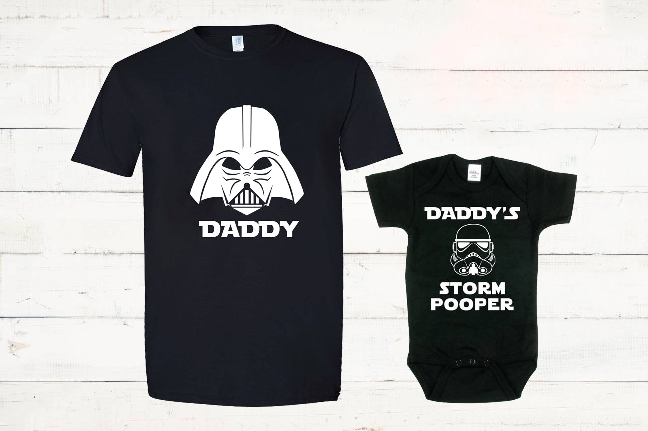 Daddy's Lil Storm Pooper Star wars matching SHIRT for dad son baby shower gift baby gift for dad and son fathers day gifts daddy Darth Vader