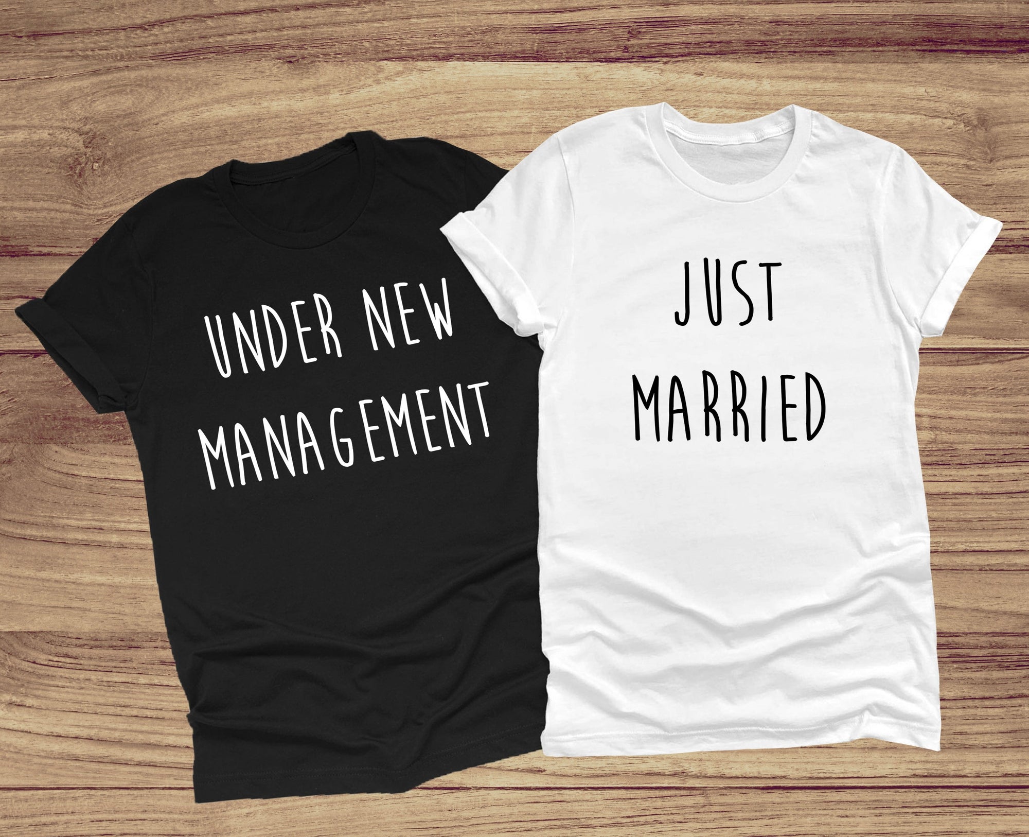 Newlyweds Married Engaged funny New Management Married Shirts Couple matching set Honeymoon Bridal Shower gift